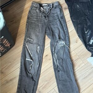 Pacsun black ripped baggy jeans
